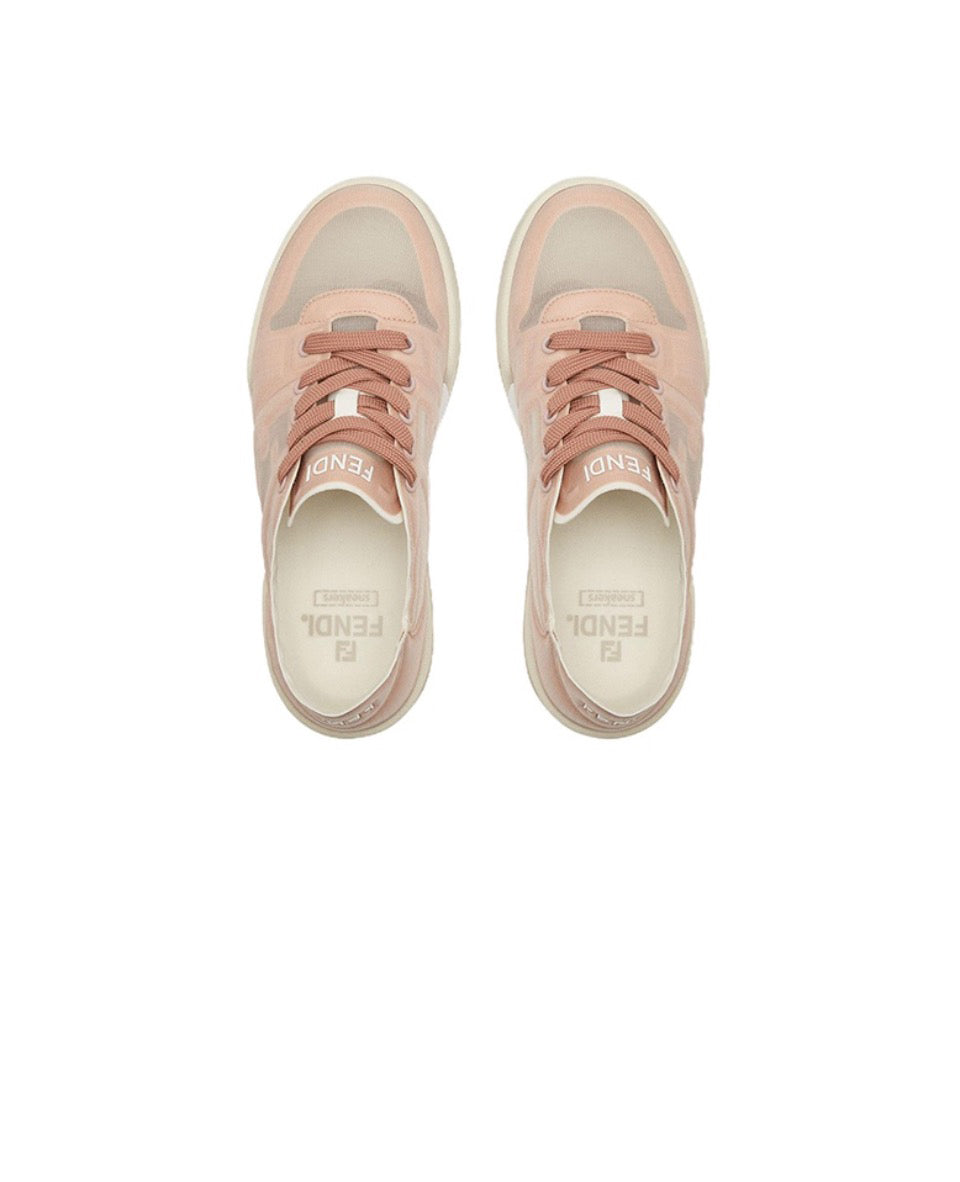 FENDI Match calfskin round toe lace-up platform low top sneakers Size: 36-45
