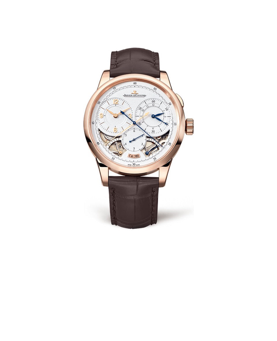 JAEGER-LECOULTRE series manual mechanical movement 50 meters waterproof men's Swiss Watch 42mm silver dial 18K rose gold case